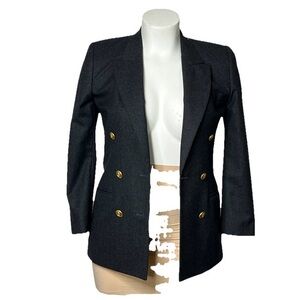Talbots Charcoal Blazer with Gold Buttons